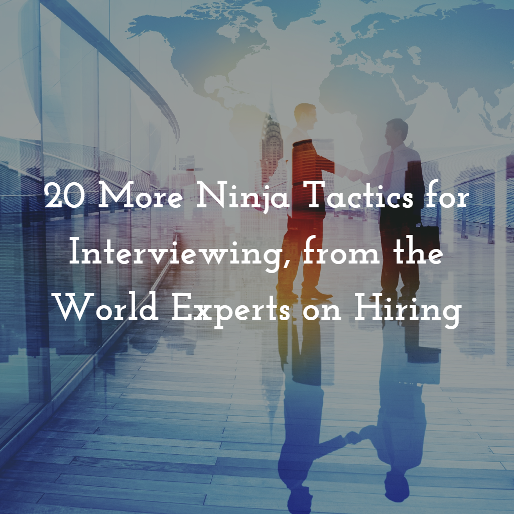 20 More Ninja Tactics for Interviewing